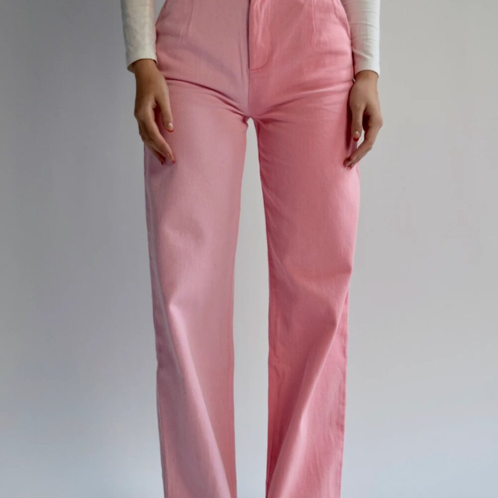 Sugar Cilantro Flora Pants in Bubblegum